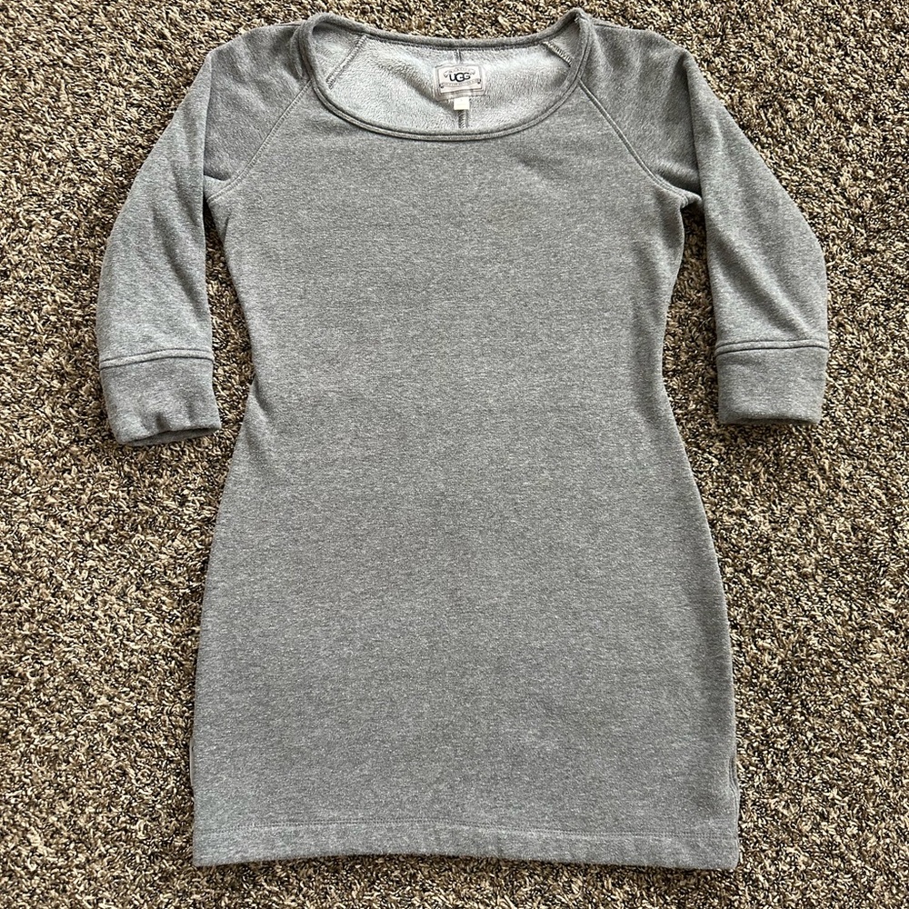 UGG Lorette Sweatshirt Dress 3/4 sleeve in Heather Grey  size Small